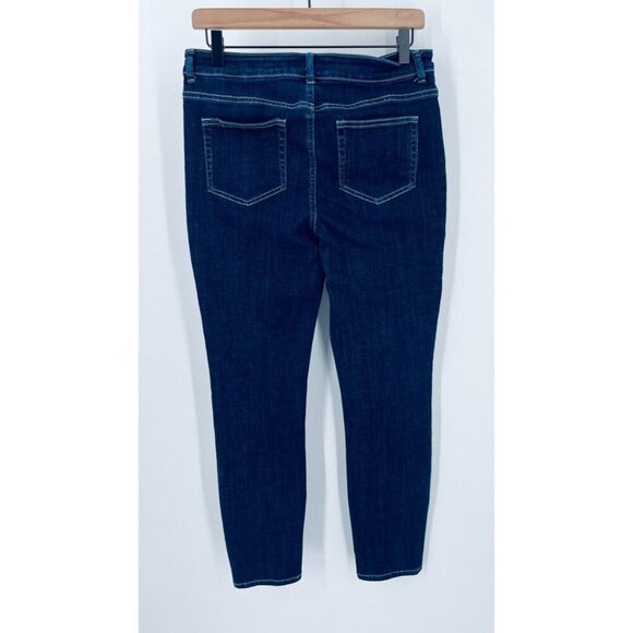 Logo Lori Goldstein Skinny Jeans Size 8 Dark Wash Major Embroidered on Pocket - Picture 8 of 16